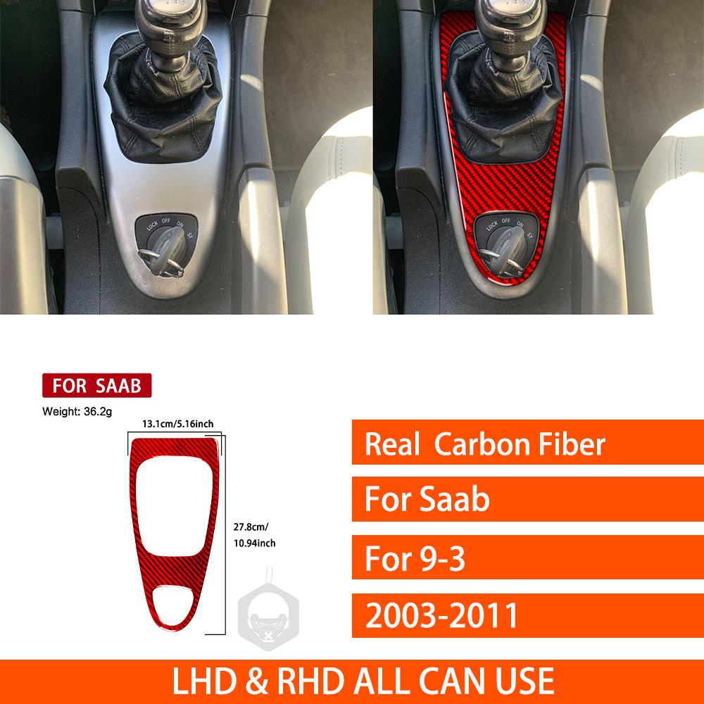 For Saab 9-3 2003-2011 Real Carbon Fiber Sticker Transmission Gear Shift Panel Trim Cover Car Accessories Interior Decorative