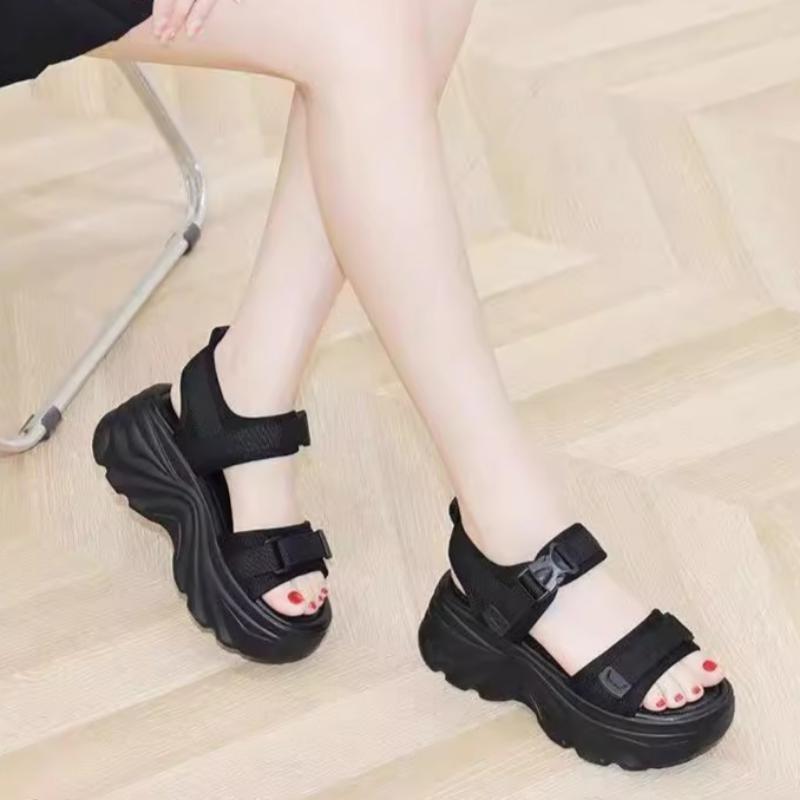 Damen Sandalen für Outdoor-Bekleidung im Sommer, Allround-Sohle, Rutschfest, Dicksohlige Plateau-Sport-Strandschuhe