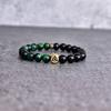 Green Tiger's Eye and Onyx Bead Bracelet Trinity Knot Beaded Bracelets for Him Green Tiger's and Celtic Symbol Stacking Bracelets for Men