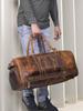 Full Grain Leather Duffle Bag with Shoe Compartment: Personalized Travel Luggage