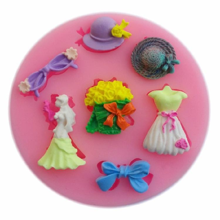 Silicone Mold Chocolate Hats Clothes Fondant Cake Candy Soap Moulds for Decor