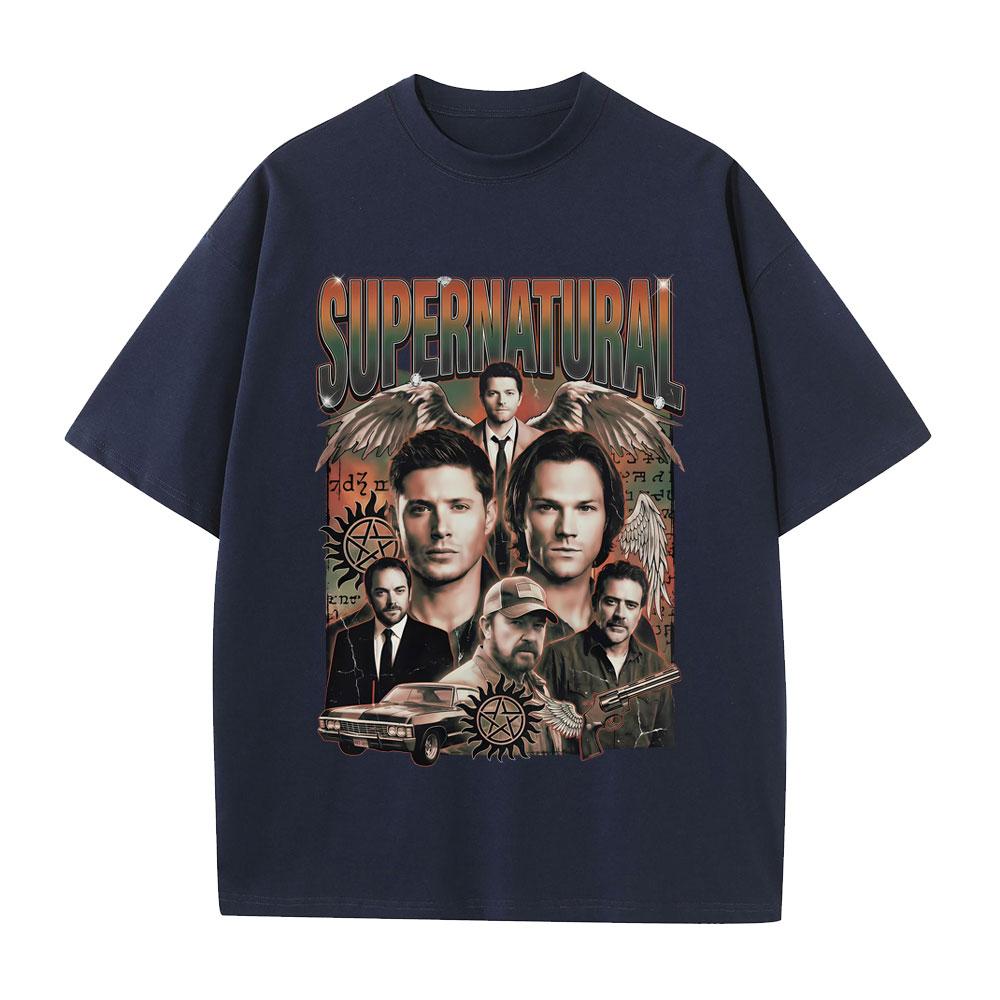 Supernatural Winchester Family Business Carry on My Wayward Son Graphic T Shirt Unisex Women Fashion Gothic Rock Oversized Tshirt