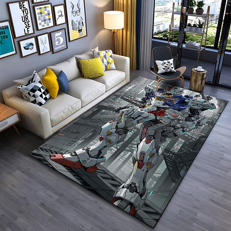 Giant Mecha Robot In Futuristic City Suitable As a Non-slip Mat for the Living Room or Bedroom Sofa