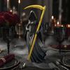 Mystical Fantasy Room Accents 3D Printed Female Grim Reaper Statue, Hooded Faceless Gothic Resin Figurine with Detachable Dark Academia Bookshelf
