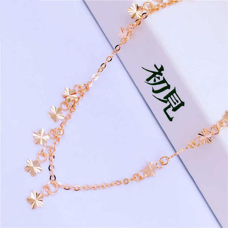 Purple Gold Car Flower Small Flower Anklet Plated Rose Gold Sequined Flower Anklet Love Flower Skirt Jewelry