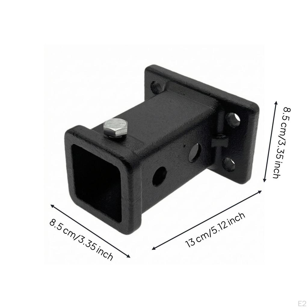 Trailer Hitch Receiver Bolt-on Base with Pin Opening Black for Workshop