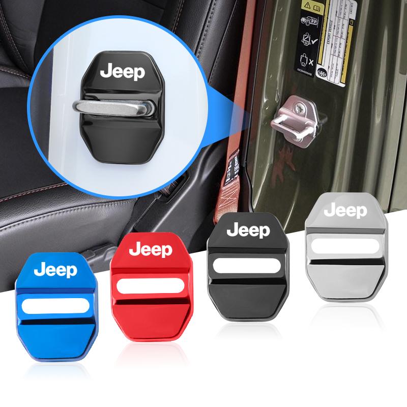 Per Jeep 4 PZ Coperchi Serratura Portiera Auto Coperture Protettive Accessori Per Jeep Grand Cherokee Wrangler JK Gladiator Compass Renegad