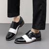 New British Gentleman Formal Dress Shoes For Men Black White Patchwork Lace Up Oxfords Party Wedding Homecoming Footwear