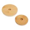 Friendly Storage Bottles Covers Caps Wide Mouth Cup Bamboo Wood Lids With Straw Hole Mason Jar Lid