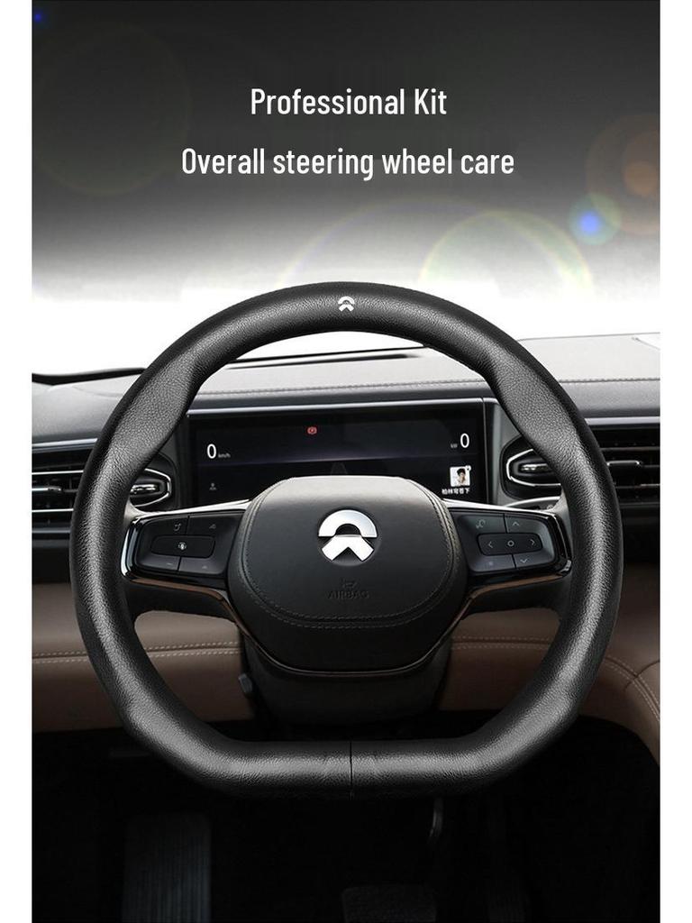 Nio Echtes Leder Lenkradbezug für EC6/ES6/ES8/ET7 – Ganzjahres, Rutschfest