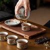 Cloisonné Ceramic Kung Fu Tea Set with Teapot and Handle Cup