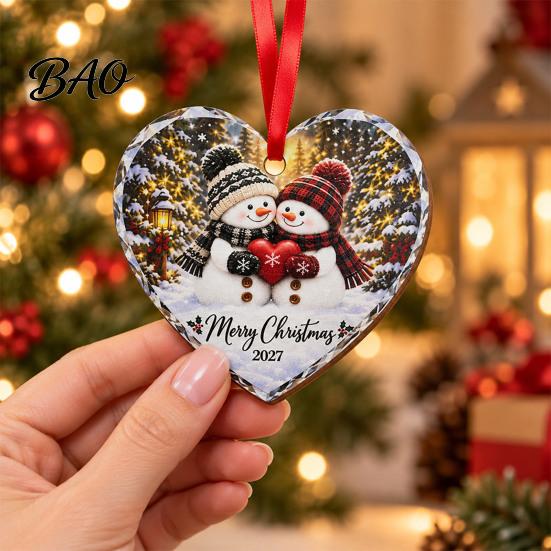 Decorative Wooden Crafts Christmas Tree Pendants with Red Rope, Cute Cartoon Hanging Ornaments Gifts for Family Holiday Home Decoration, Fireplace And