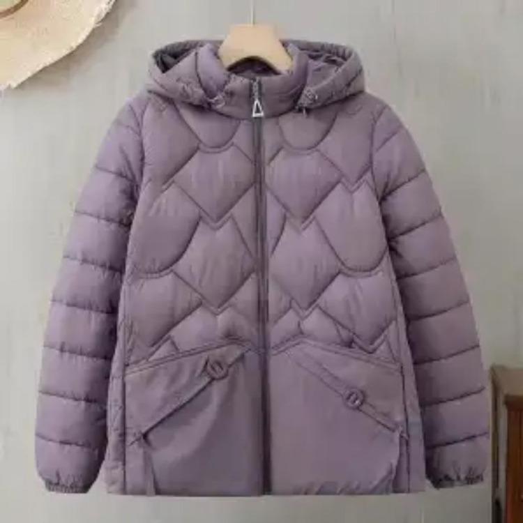 

Warm Polyester Cotton Mom Short Padded Coat Petite Women Winter Jacket Autumn Clothing 6XL фіолетовий
