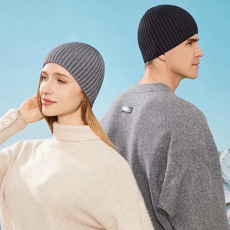 Autumn and winter men's and women's couples' wool hats, dome hats, solid-color men's hats, knitted hats, warm and trendy bald hats.