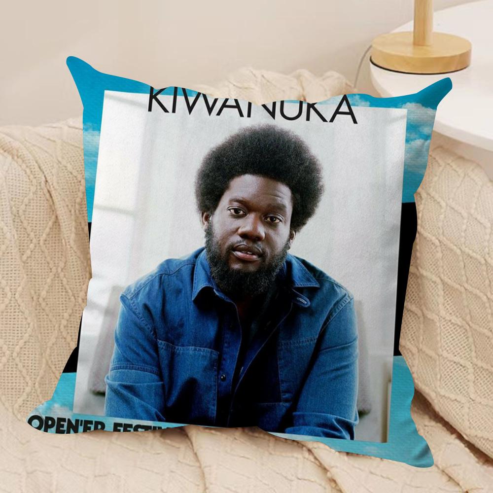 MMichael KKiwanuka Kissenbezug Weicher Plüschstoff Beidseitig Bedruckter Sofakissenbezug für Alle Jahreszeiten Heimdekoration Geschenk