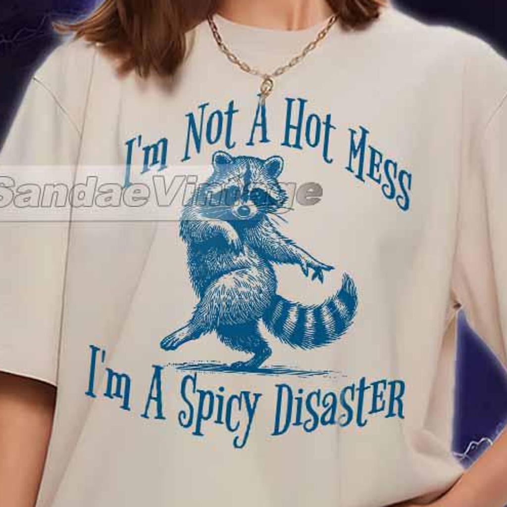 I'm Not A Hot Mess I'm A Spicy Disaster Shirt, Funny Raccoon Shirt, Spicy Disaster T-Shirt, Raccoon Lovers Gift, Raccoon Meme Shirt