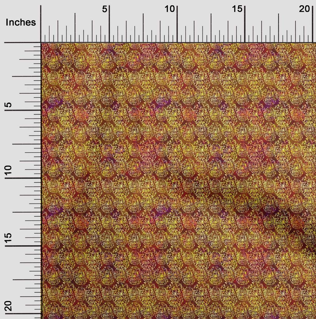 oneOone Georgette Viscose Brown Fabric Batik Sewing Fabric By The Yard Printed Diy Clothing Sewing Supplies 42 Inch Wide -