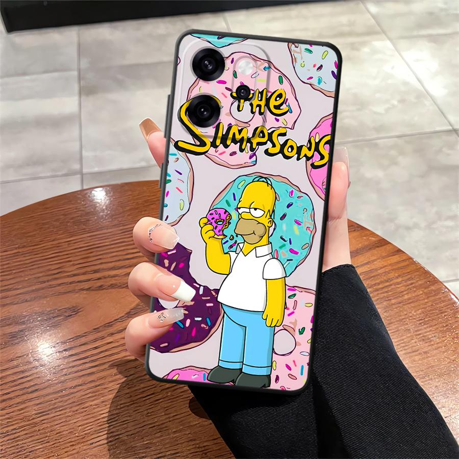 Phone Cover Case for Oppo A76 F9 F11 F29 A93 A98 A96 A74 A84 A78 Reno 4F 5 6 7 8 10 11 14 A83 S-simpsons Donut