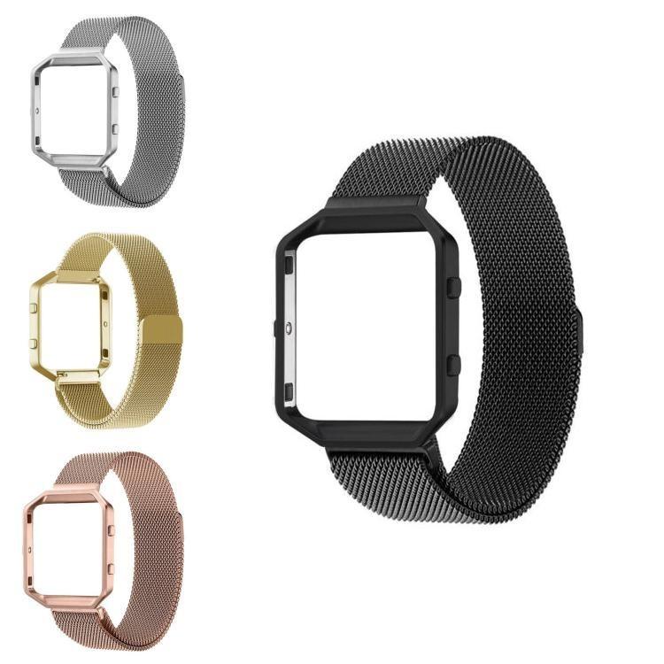 Elegant Milanese Metal Strap Wrist Band Bracelet With Frame For Fitbit Blaze Watch Tracker