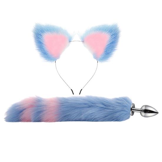 1 Set Anal Plug with Headband Multicolor Relieve Fatigue Quick To Climax Reusable Role Play Tool Aluminum