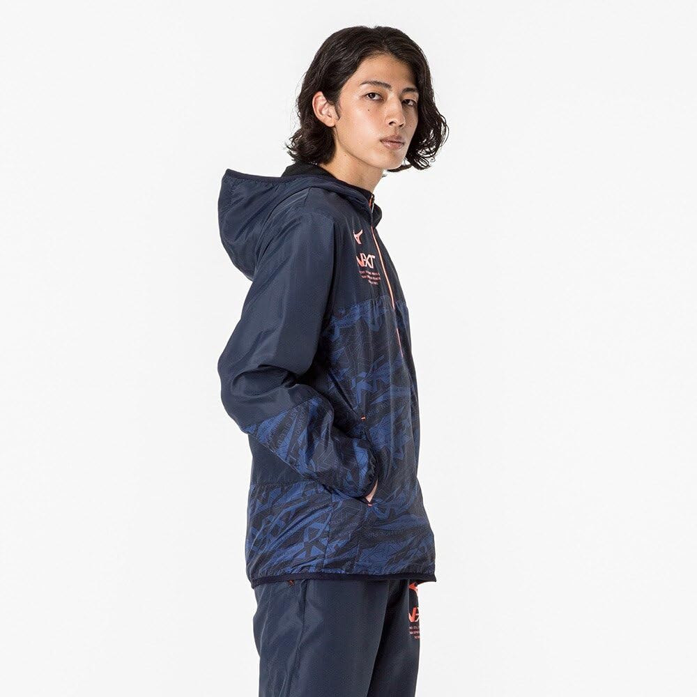 Training Wear Windbreaker Jacket Water Repellent Function Slim Fit 32JEA220 Dress Navy S [Mizuno] N-XT Men's