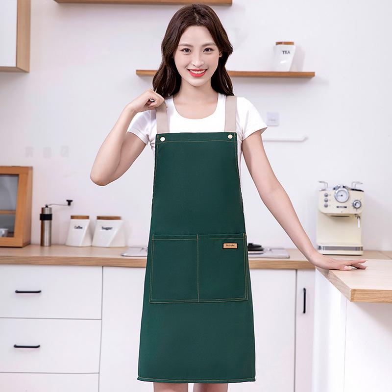 Unisex Waterproof Canvas Waist Apron for Kitchen & Catering - Custom Logo Printing Available