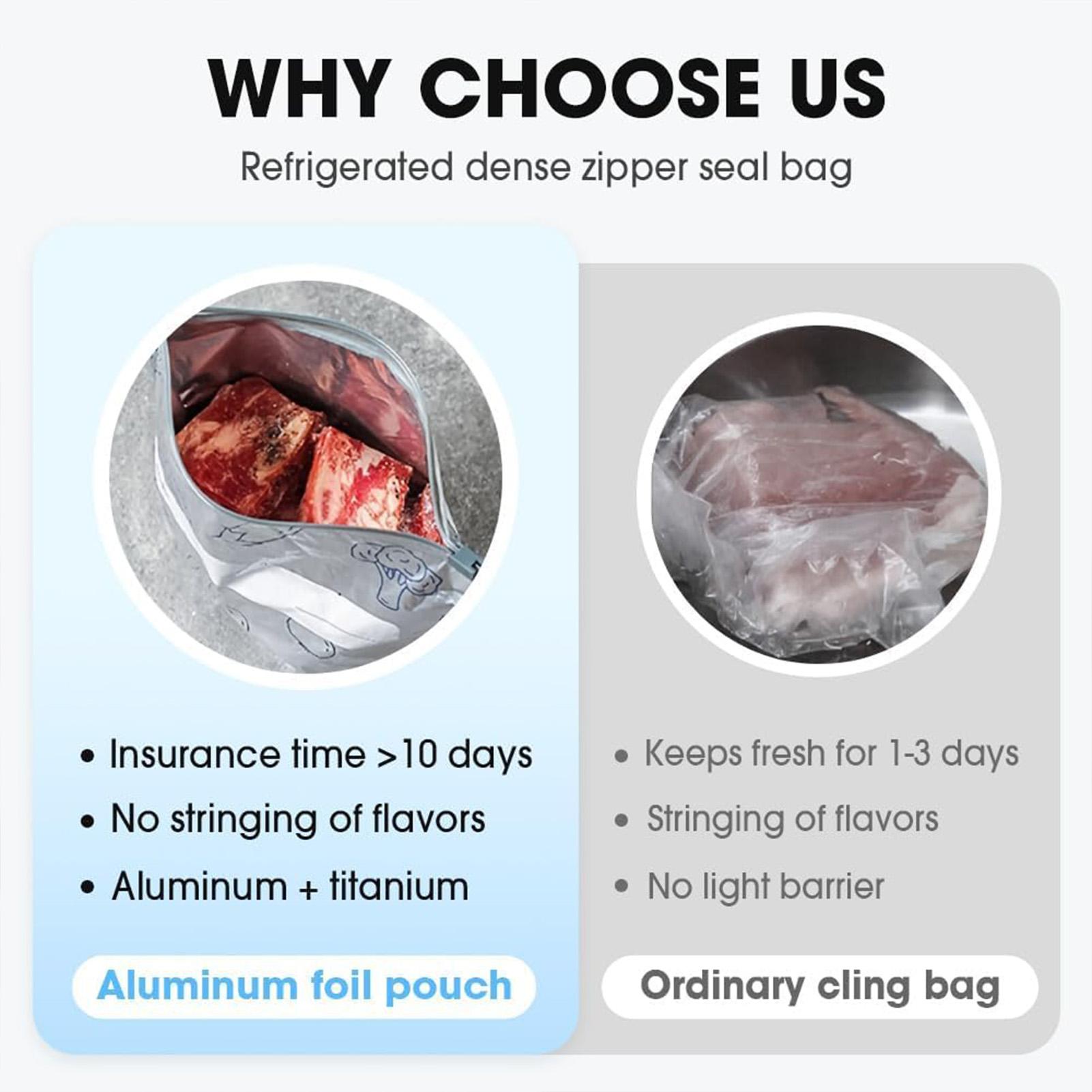 

10pcs Reusable Food Storage Bags Blocking Moisture Light-Blocking Airtight Suitable for Freezer and Refrigerator Small