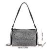 Large Capacity Small Square Bag Zipper Chain Shoulder Bag Personality Rhinestone Handbag  Party