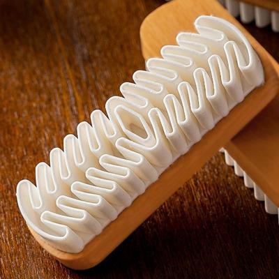 2Pcs Shoe Brush Wooden Base Strong Cleaning Power Soft Bristles Ergonomic Grip Shoe Cleaning Brush Shoes Cleaning Tool