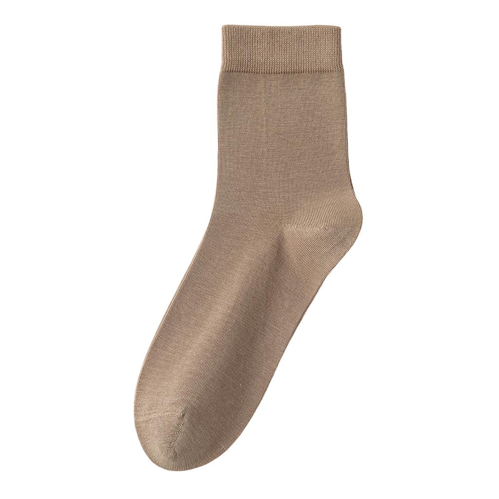 Men's Pure Cotton Mid-Calf Socks for Summer Business Wear - Sweat Absorbing, Breathable, Odor-Resistant, Cloud-Felted Cotton Socks