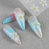 1Sheet Pink Lily Flower Nail Sticker Relief 3D Jelly Five Petal Flower Nail Art Decoration Decals Diy Selfadhesive Sliders