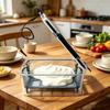 Vegetable Storage Box with Inner Drain Basket and Clip Lid for Washing, Draining, and Organized Fridge Prep Area