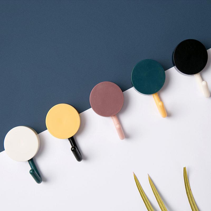 10Pcs Self Adhesive Hooks Punch-Free Hanger Without Leaving Traces Paste Hook Bedroom Wall Hanging Coat Hook Key Storage Hanger
