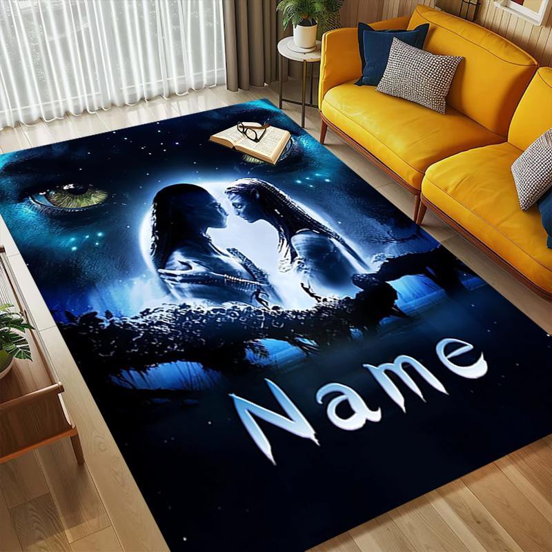 Tappeto Personalizzato con Nome e Avatar Mondo Soggiorno Antiscivolo Morbido Tappeto per Camera da Letto Sala Giochi Divano Ufficio Decorazioni per la Casa Zerbino