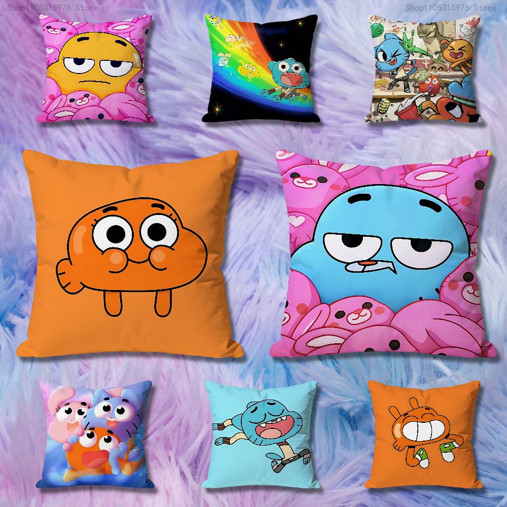 Cartoon AAmazing World GGumball Various Sizes Square Pillow Case For Car Home Bedchamber Decor Custom Valentine gift