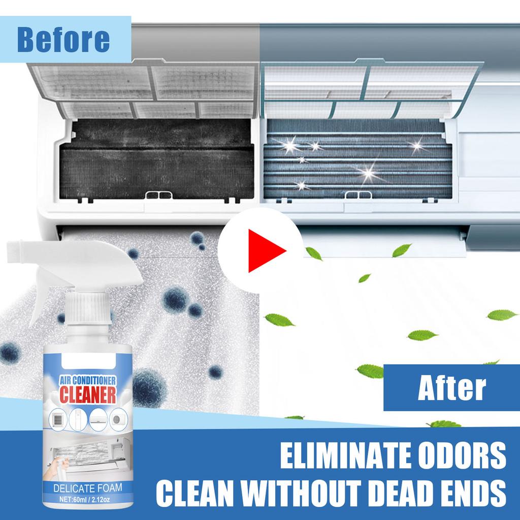 Air Conditioner Spray Foam Cleaner 60ml Powerful Cleaning Not Hurt Coil Cleaner for Restaurants Schools Stadiums