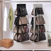 6-Grid Double-Layer Thick Transparent Bag Storage Hanging Bag Wardrobe Dustproof Three-Dimensional Hanging Bag Hanging Bag