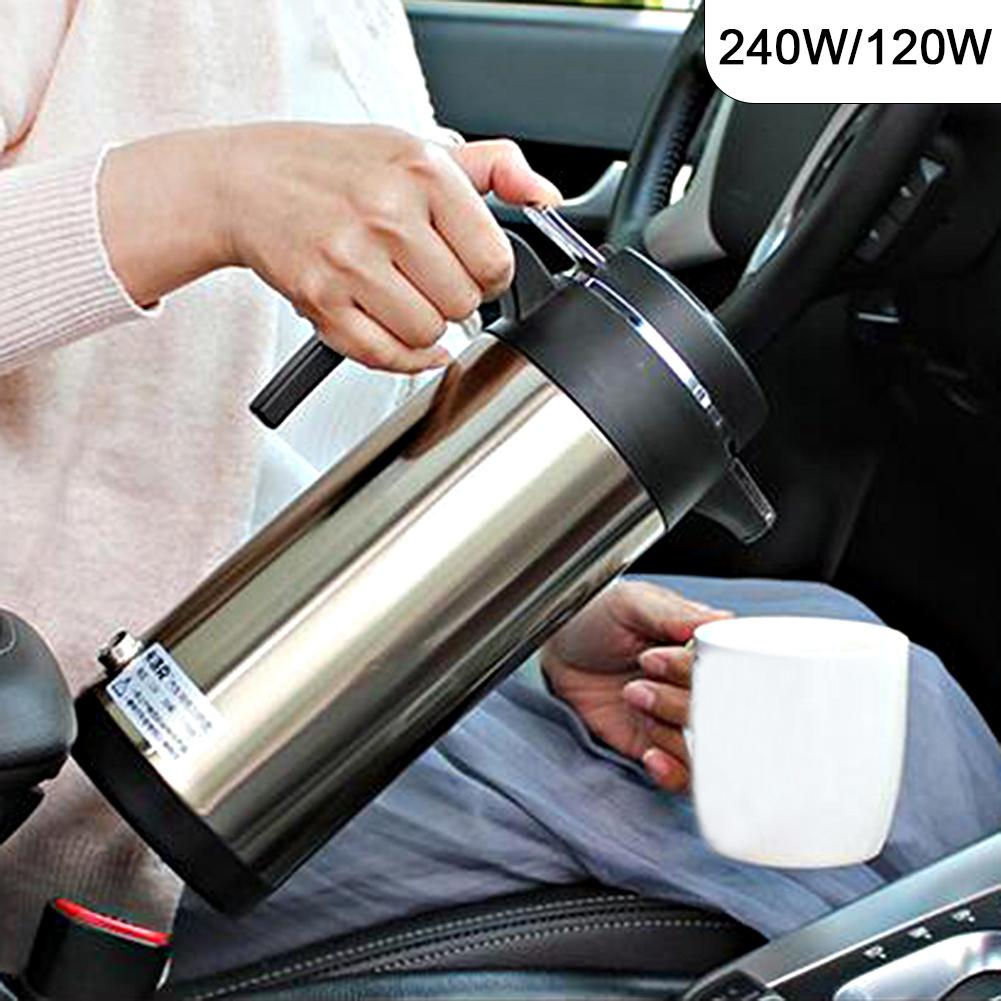 1200ML/750ML Large Capacity Car Hot Kettle Car Truck Water Heater Auto Shut Off 12/24 V Fast Boiling for Coffee Tea Drinks Pots