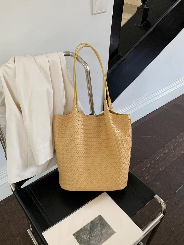Large-capacity Premium Style Tote Bag, Casual and Laid-back Single-shoulder Bucket Bag