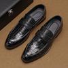 Luxury Designer New Men's Alligator Pattern Patent Leather Casual Driving Shoes Formal Wedding Dress Homecoming Penny Loafers