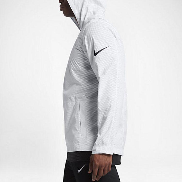 Nike Lightweight Water-Resistant Plaid Jacket Men Outerwear White 848532-100