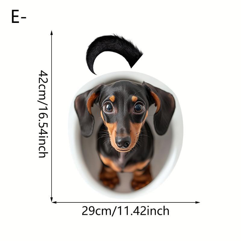3D-Effekt Niedliches Tier Toilettenaufkleber Niedliche Katze Hund Badezimmer Toilettensitzbezug Aufkleber PVC Zubehör Für Zuhause Badezimmerdekoration