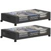 Under Bed Storage Box With Wheels Set Of 2 40L 78x44x16cm Black