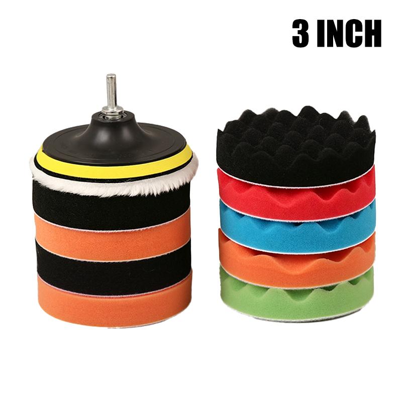 6/8/11/12Pcs Car Buffing Polishing Pad Kit With Various Grit Sponge Pads And Drill Adapter Perfect For Car Detailing Waxing