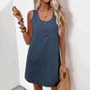 Women Fashion Casual Sleeveless Dress With Pockets