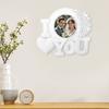 Yousheng Wedding Photo Frame I Love U White Picture Display Frame Home Bedroom Desktop Engraved Heart Rose Flower Photo Holder Decoration
