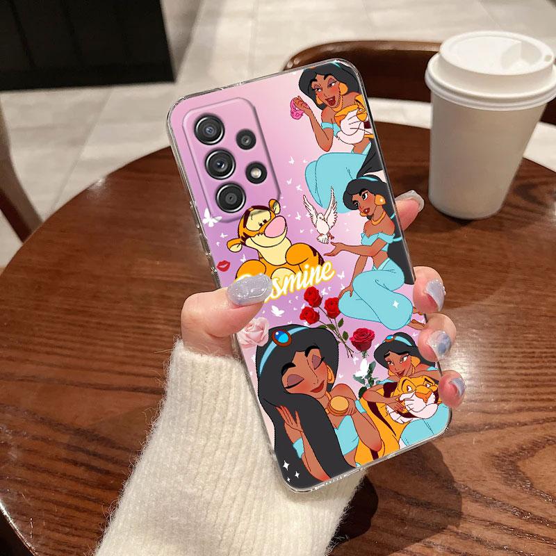 Case For Samsung Galaxy A57 A37 A56 5G A36 Case A55 A54 A35 A26 A07 A17 A16 A06 A34 A15 Cover Disney Princess Jasmine Cinderella