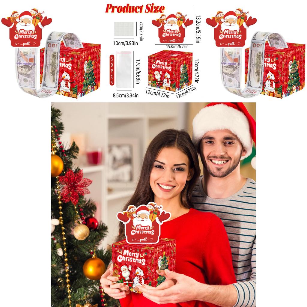 Santa Christmas Money Box With Red Paper Material For Festive Home Decor And Celebrations