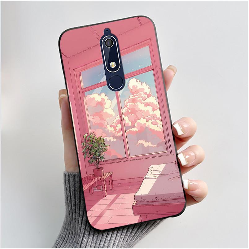 Casing For Nokia 5.1 6.1 Aesthetic Luxury Cute Cool Boys Girls Soft silicone Phone Case Back Cover Black Matte Protective Shell