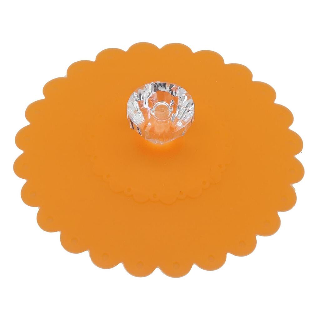 1x Glas Getränkeabdeckung Tassendeckel Staubschutz Kaffeetasse Warmhalten Silikon 11x11x2.4cm